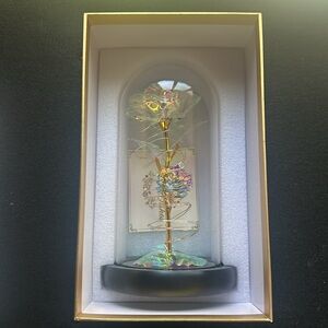 Beautiful Glass Flower Rose in Dome